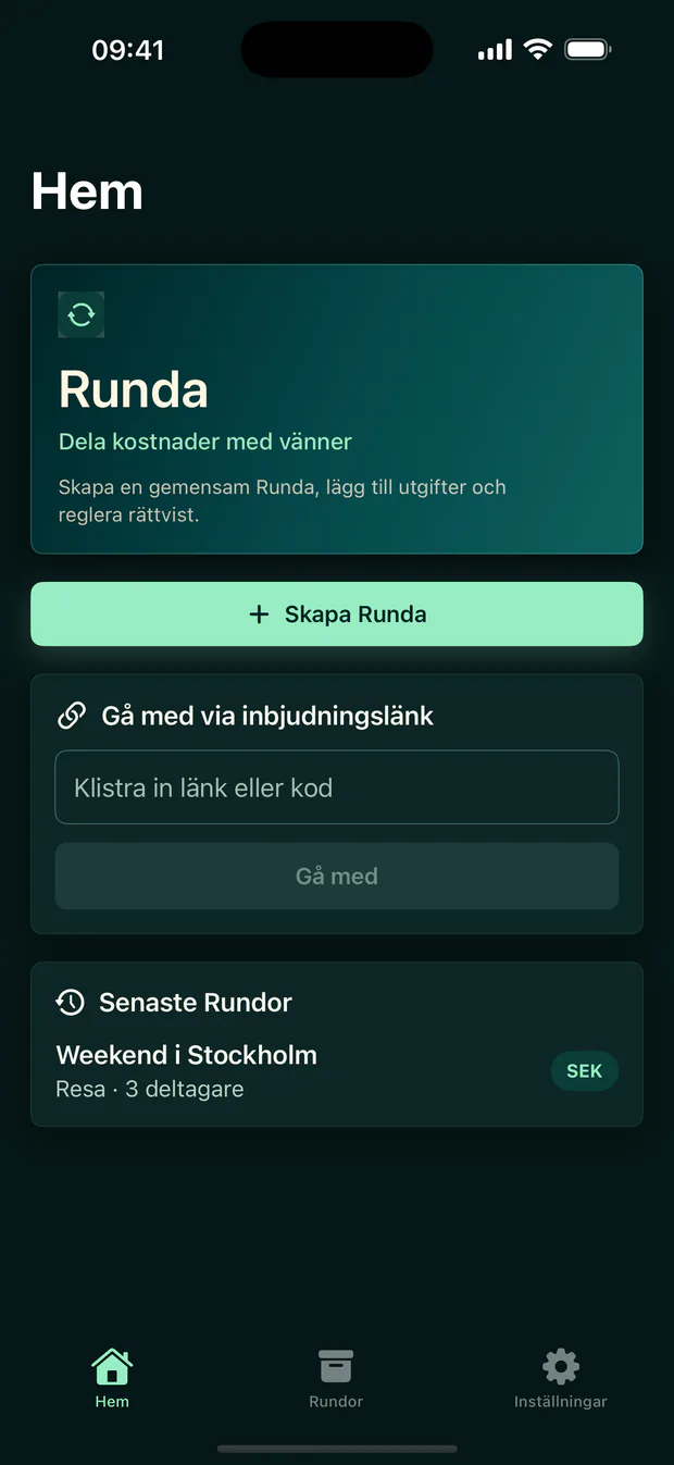 Hem i Runda med genvägar och senaste Rundor